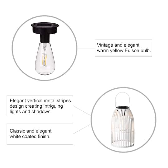 Glitzhome® 10" Woven Solar Powered Outdoor Hanging Lantern